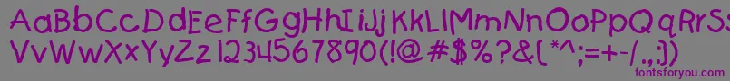 Teslic`sDocumentCyrNormal Font – Purple Fonts on Gray Background